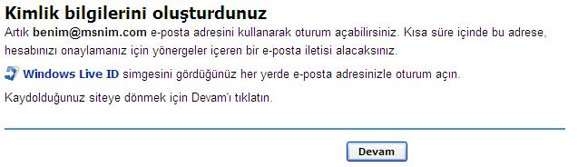msn adresi alma 30 saniye